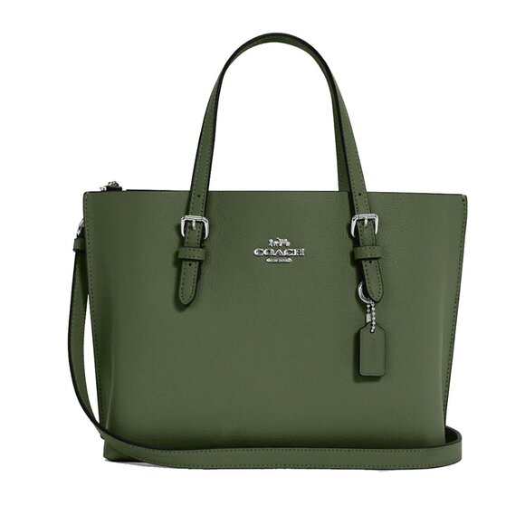 Coach Handbags - COACH Leather Mollie Tote 25 – Dark Sage